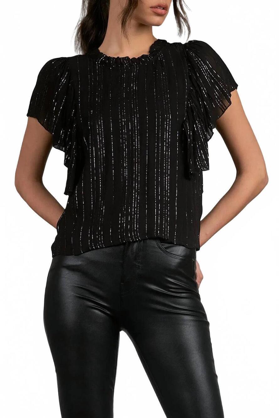NEW ELAN short sleeve top in silver